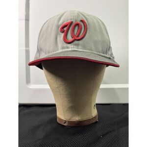 Washington Nationals New Era 9Fifty Fitted Size E7 3/8 Gray And‎ red Cap Hat MLB